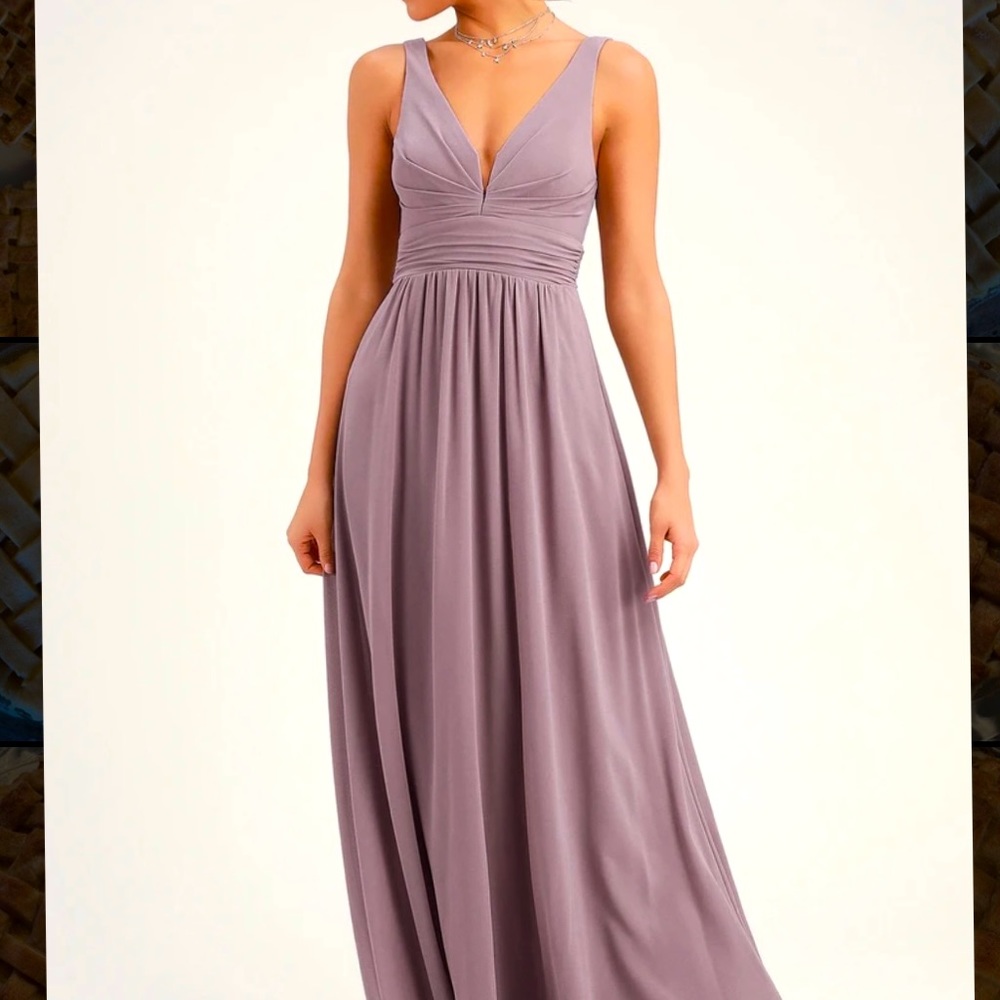 Lulus V-Neck Chiffon A-Line Gown. Brand new!